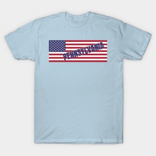 Pennsylvania State in American Flag T-Shirt